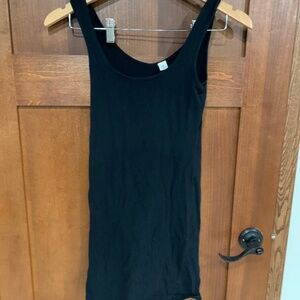 Cotton black womans bodycon dress skim